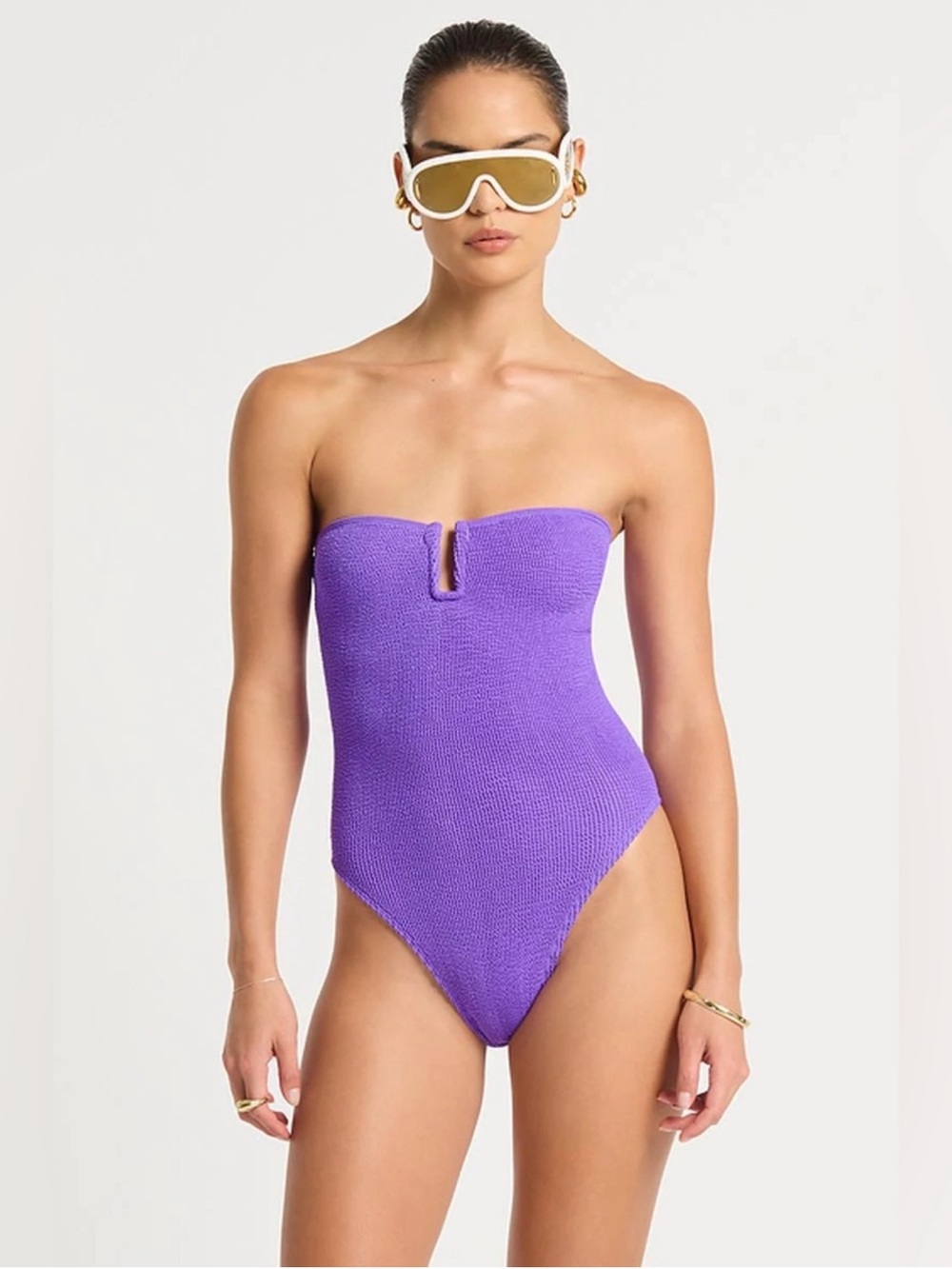 New Bond-eye Blake One piece Swimsuit NWT Acid Purple Ribbed